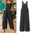 thumbnail image 5 of Casual Jumpsuits for Women with Wide Leg Pockets Straps Floral Vintage Prints Jumpsuit Rompers Overalls, 5 of 7