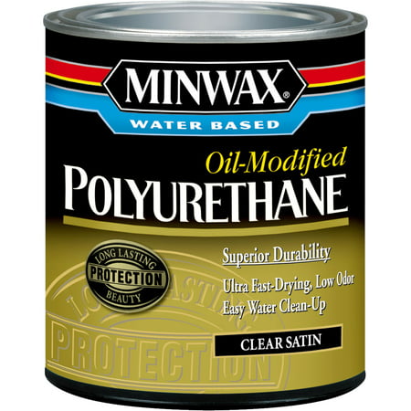 Minwax Water Based Oil-Modified Polyurethane Quart Clear (Best Roller For Water Based Polyurethane)