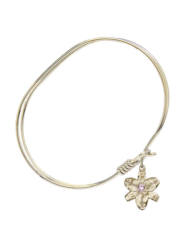 Chastity Charm On A 7 Inch Oval Eye Hook Bangle Bracelet