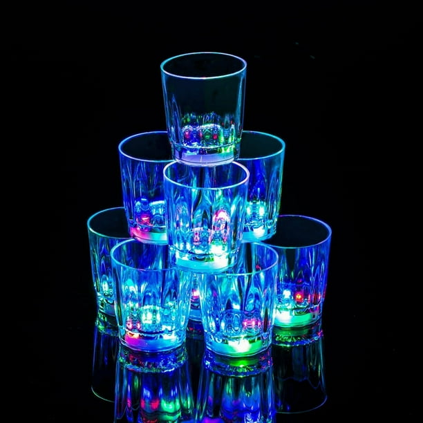 24 Light up Shot Cups Plastic LED Flashing Light up LED Cups Shots Glasses