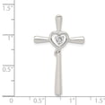 thumbnail image 3 of FB Jewels Sterling Silver CZ in Heart Cross Pendant, 3 of 4