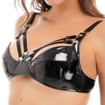 thumbnail image 5 of Sujetador de charol brillante para mujer, sujetador sin aros, Bralette con tiras, sujetador con tirantes ajustables, disfraz Rave para discoteca, 5 of 5