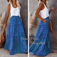 thumbnail image 2 of Women's casual high waist tie printed long maxi skirt,, 2 of 10