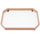 thumbnail image 1 of Wooden Glass Serving Tray with Light Brown Flower Pattern for Storage and Decorative Use 7.8 Inches, 1 of 5