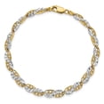 thumbnail image 5 of Auriga Fine Jewelry 14K Yellow Gold and White Rhodium Filigree Link Bracelet 7.5 inch for Women, 5 of 6