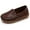 Brown, variant on DADAWEN Boys Soft Split Leather Slip-On Loafer Dress Shoes 8.5 Size