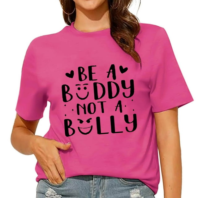 Tops de Ajuste Suelto para las Mujeres Blusas Impresas Pullover de Manga Corta, Cuello Redondo Top de Poliéster Casual