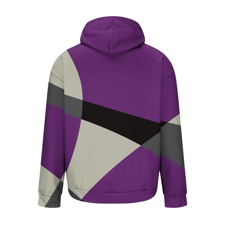 ZCFZJW Mens Color Block Hoodie Tops Big and Tall Regular Fit