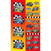 MULTICOLORED FAVOR FUN PACK FOR PARTIES AND CELEBRATIONS RACE CARS STICKER STRIP (8 PIECE), 6-5/16 X 1-7/8
