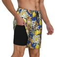 thumbnail image 2 of Kdxio Sicilian Style Print Men'S Swim Trunks With Compression Liner 7 Inch Inseam Quick Dry Swim Shorts, 2 of 7