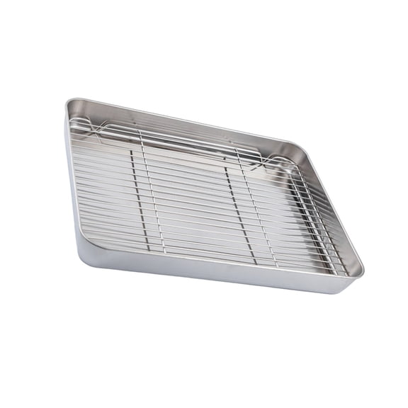 Stainless Steel Baking Pan with Wire Rack Turkey Roasting Oven Tray For Large Capacity Cooking Multipurpose Kitchen Tool
