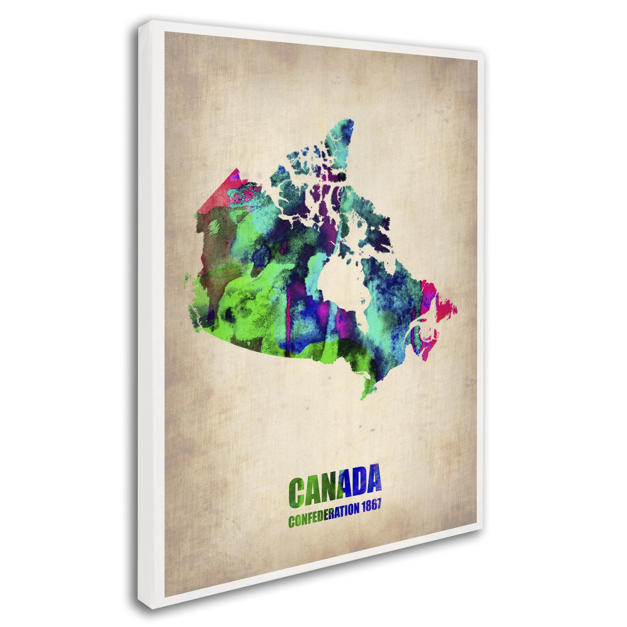 Trademark Fine Art "Canada Watercolor Map" Canvas Art by Naxart