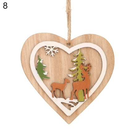 

Pnellth Christmas Ornament Pendant Natural Lightweight Stable Wooden Hanging Pendant Star Xmas Tree Shape Ornament for Home
