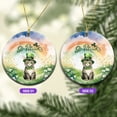 thumbnail image 2 of Happy St. Patrick’s Day Manx with Green Hat Shamrocks Rainbow Ceramic Round Ornament Cat Lover Kitten Owner Gifts Home Tree Decor - 03007, 2 of 5