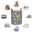 thumbnail image 6 of Laundry Basket, Floral Flower Checkerboard 90s Y2K Laundry Hamper Waterproof Laundry Bag Clothes Hamper Laundry Bin with Handles for Bedroom, Living Room, Kids Room, 6 of 6