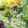 thumbnail image 4 of Tcbosik 86.6" Garden Arbor Arch with Gate, Trellis with Side Planters, Wedding Ceremony Decoration, Outdoor Metal Archway, Creamy White, 4 of 7