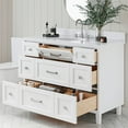 thumbnail image 2 of ARIEL Monroe 49 Inch Single Oval Sink Bathroom Vanity With Pure White Quartz Countertop 1.5 Inch Edge In White, 2 of 8