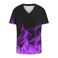 thumbnail image 5 of VERUGU Mens T-Shirts Casual V-neck Gradient Printing Pullover Fashion Fitness Sports Shorts Sleeve Tops Blouse Purple XXL, 5 of 5