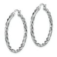 thumbnail image 6 of 14K White Gold Plated Polished 2.5mm Twisted Hoop Earrings, 6 of 7