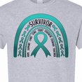 thumbnail image 4 of Inktastic Ovarian Cancer Survivor Teal Ribbon Rainbow T-Shirt, 4 of 5