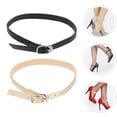 thumbnail image 4 of 4 pares de correas ajustables para zapatos de tacón alto, antideslizantes, de piel sintética, elásticas, de repuesto, para zapatos sueltos, color negro y dorado., 4 of 7