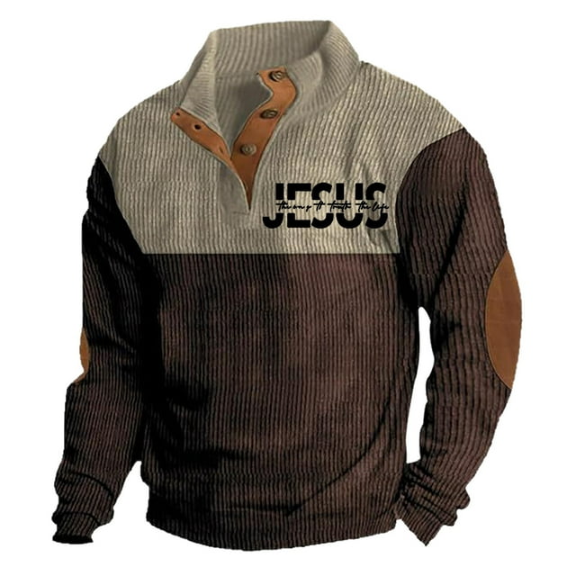 Chandail en Molleton Sans Capuche pour Hommes à Manches Longues, Col Rond, Chandail-Over pour un Confort et un Style Décontractés Quotidiens à la Mode Urbaine
