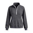thumbnail image 5 of MLCDZ Women Corduroy Sweatshirt Casual Long Sleeve Collared Half Zip Pullover Lightweight Casual Loose Fit Comfortable Outdoor Sports Gym Tops, 5 of 6
