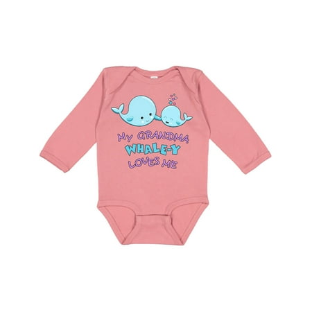 

Inktastic My Grandma Whale-y Loves Me Gift Baby Boy or Baby Girl Long Sleeve Bodysuit