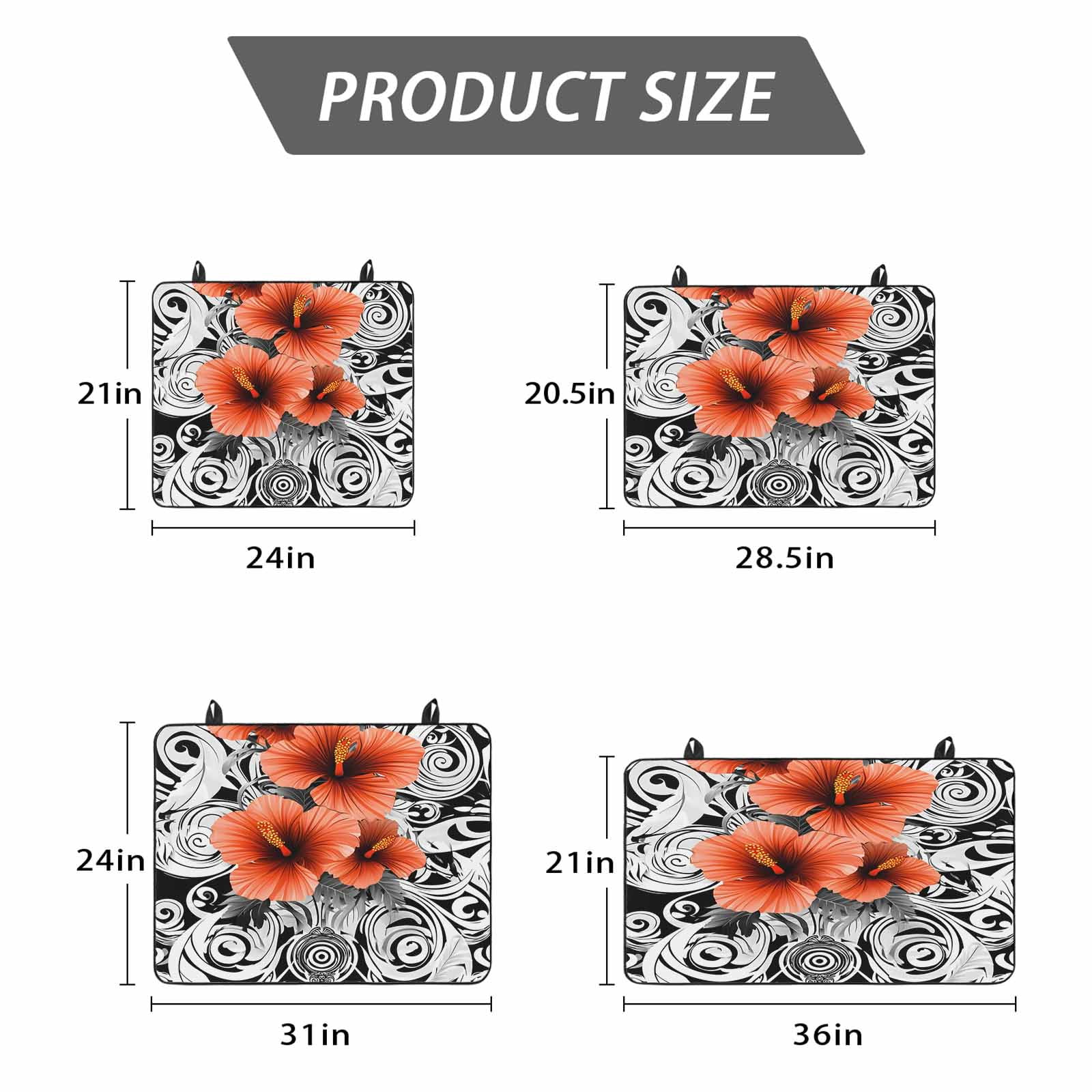 Red Black Spring Floral Stove Top Cover for Electric Stove, Heat-proof & Non Slip Glass Top Stove Cover Protector, Summer Botanical Geometric Kitchen Flat Cooktop Rubber Mat 24x21 Inches