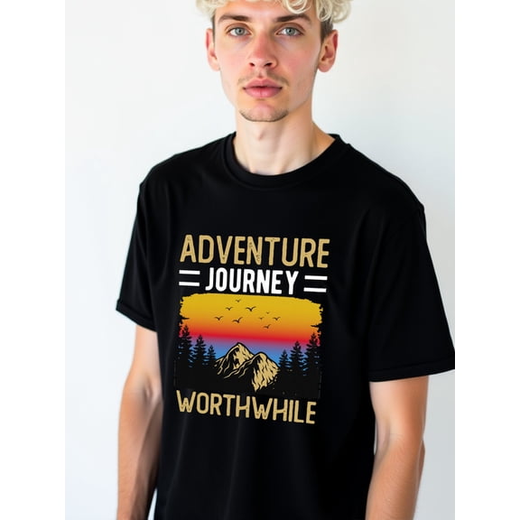 Adventure Journey T-Shirt Men's t-shirt black gifts short t shirts For summer Fall Hip-hop streetwear Casual Unisex Shirt Printed tshirts
