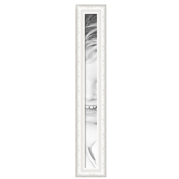 ArtToFrames 4" x 45" Majestic White Picture Frame, 4x45 inch Silver Wood Poster Frame (WOM-5198), Pack