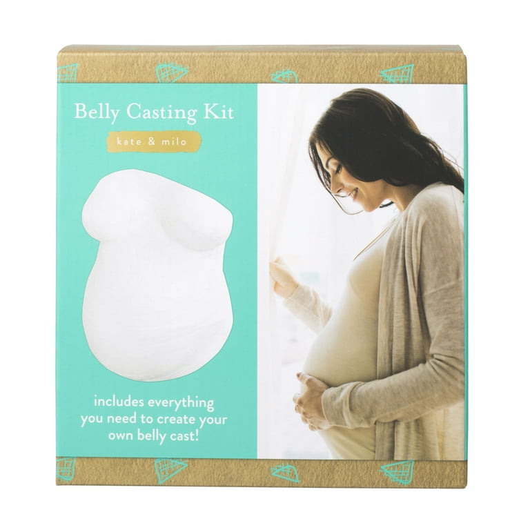 Kate & Milo Belly Casting Kit, Baby Shower Gift for Mom-To-Be, White 
