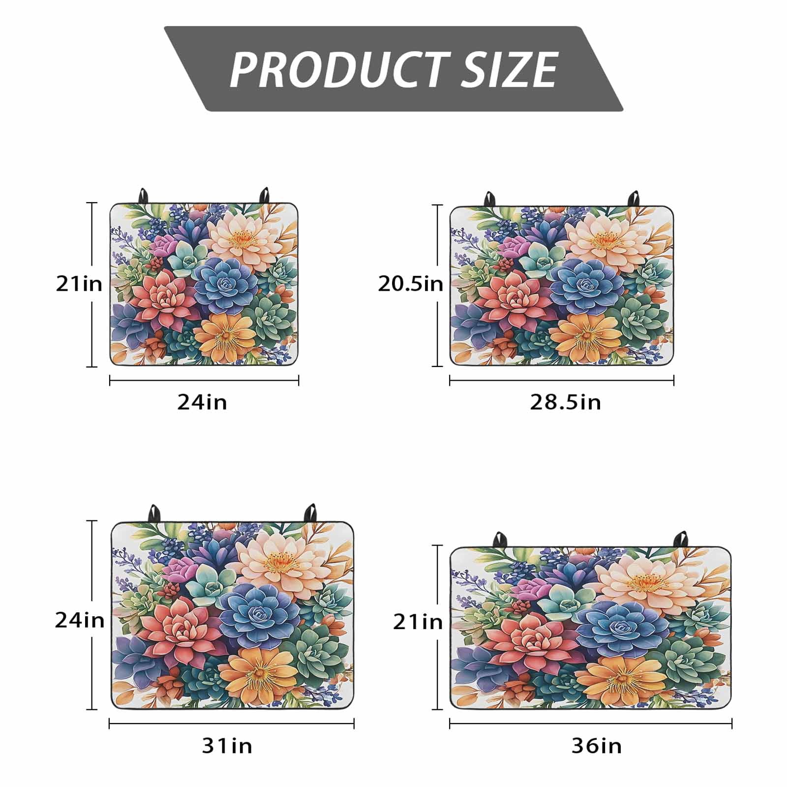 Colorful Summer Succulents Stove Top Cover for Electric Stove, Heat-proof & Non Slip Glass Top Stove Cover Protector, Spring Floral Watercolor Kitchen Flat Cooktop Rubber Mat 24x21 Inches