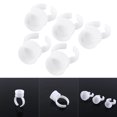 thumbnail image 3 of 100 piezas de soporte de paleta de anillo de pegamento desechable para extensión de pestañas, paleta de pegamento de plástico blanco Tatt, 3 of 10