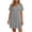 Gray, variant on Women's Split Neck Short Sleeve Mini Dress Wrap Bust Empire Waist Loose Fit Casual Summer Swing Dress For Women