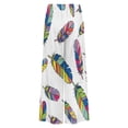 thumbnail image 6 of Colorful Feathers Pattern Design Women's Casual Wide Leg Pants Comfort Pockets Elastic Waist Loose Fit Pants, 6 of 7