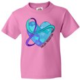 thumbnail image 3 of Inktastic Suicide Prevention Awareness Purple and Teal Heart Ribbon Youth T-Shirt, 3 of 5