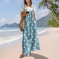 thumbnail image 3 of Polka Dot Jumpsuits for Women Summer Casual Boho Wide Leg Overalls Loose Fit Sleeveless Rompers with Pockets(Sky Blue,XL）, 3 of 8