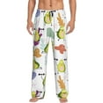 thumbnail image 2 of Kdxio Orange Green Avocado Print Men's Sleep Pajama Pant Lounge Pants with Pockets, 2 of 8