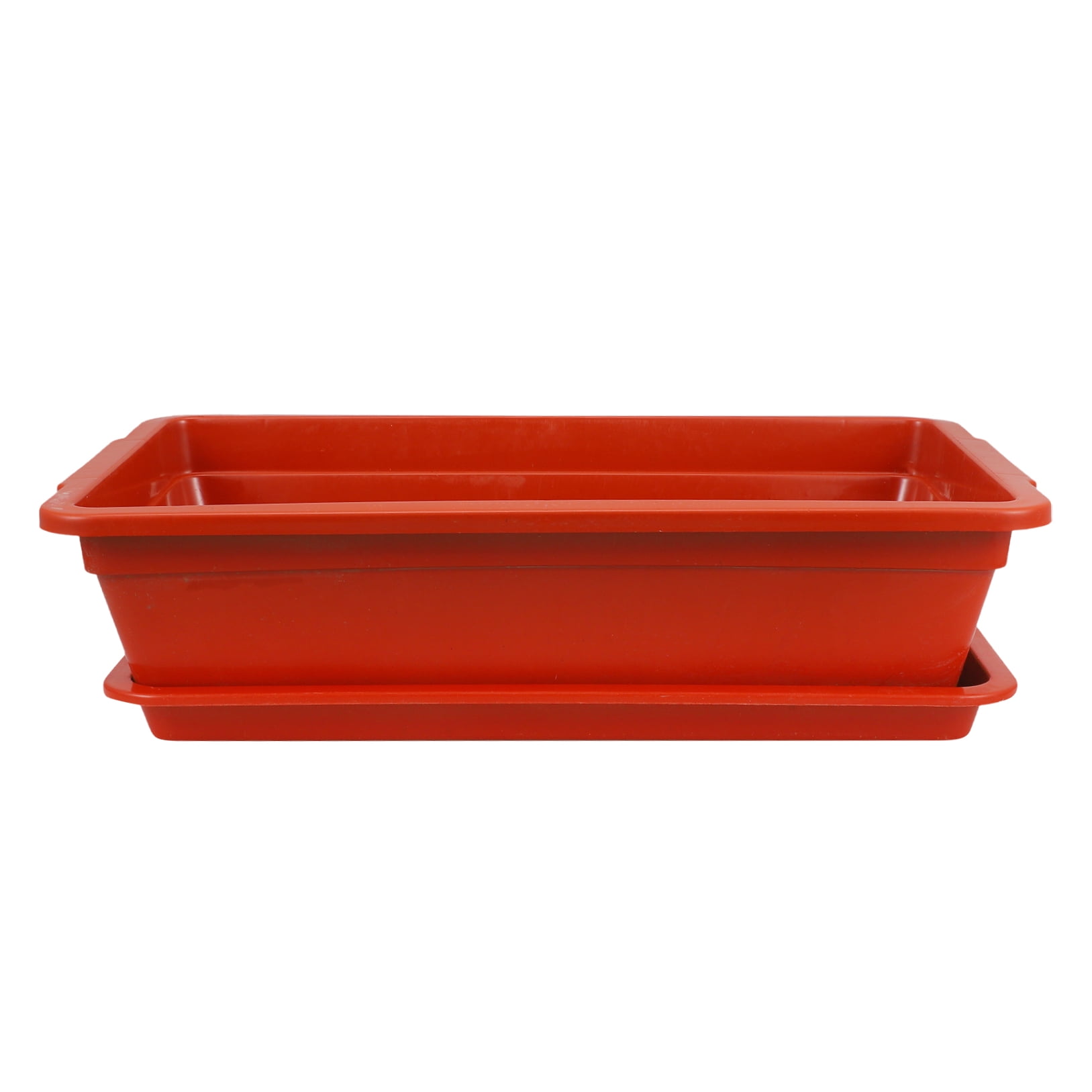 PBPBOX 2pcs Window Box Planter Durable Plastic Flower Pot with Saucer for Gardening Succulents