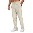 thumbnail image 5 of LWavelet Mens Houndstooth Pattern Pants Elastic Waist Slim Fit Casual Pants Khaki XL, 5 of 5