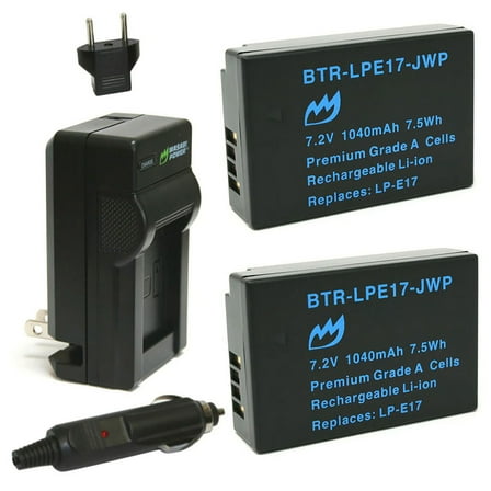 Replacement for Canon EOS R10 Battery (2-Pack, 1040mAh) and Charger