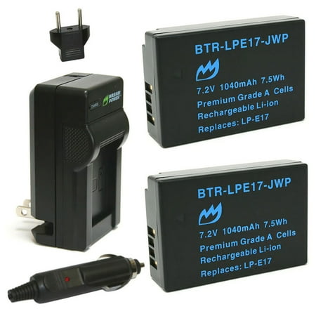 Replacement for Canon EOS 750D Battery (2-Pack 1040mAh) and Charger