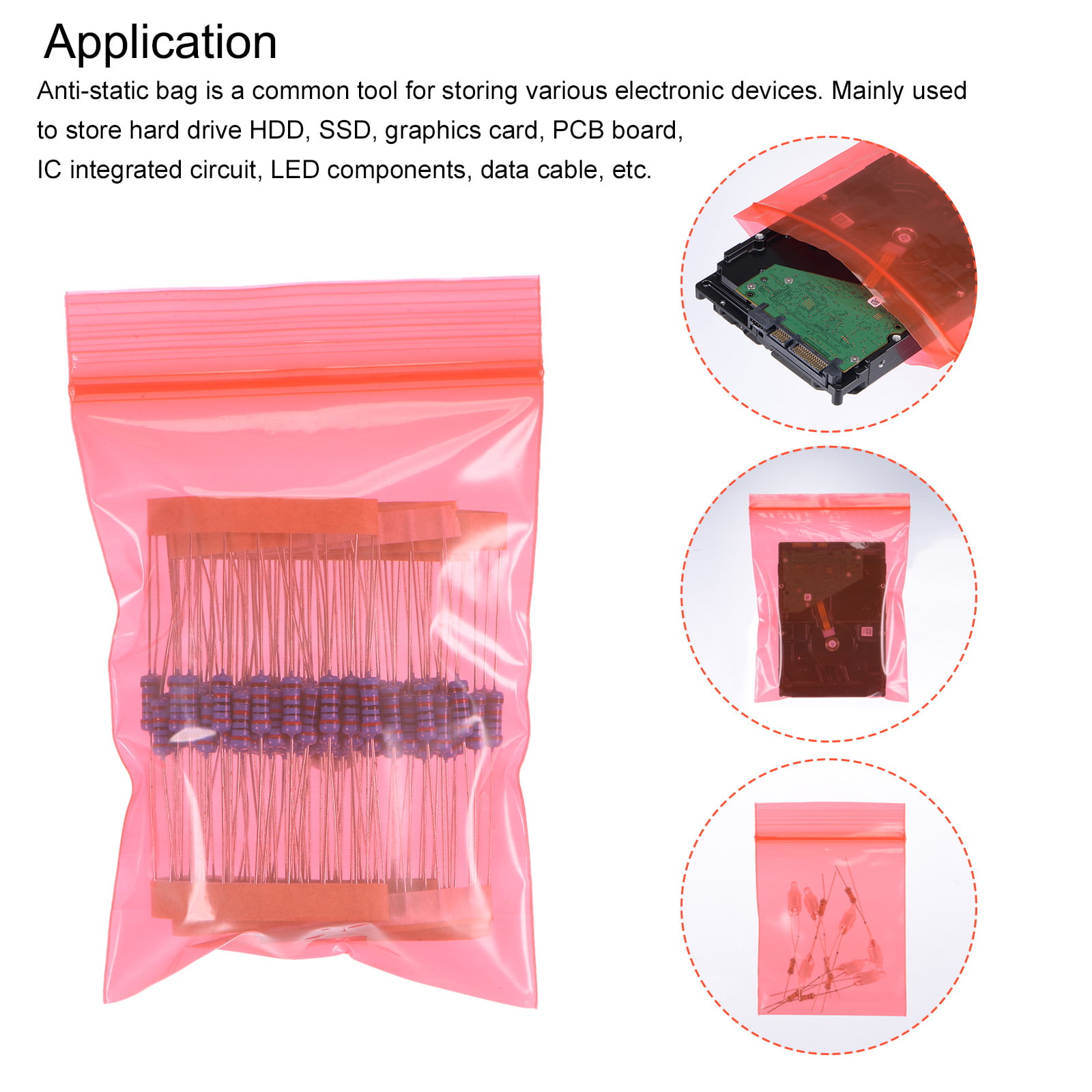 Anti Static Shielding Bag 175x230mm/7x9 inch for Electronic Devices 50pcs | Harfington