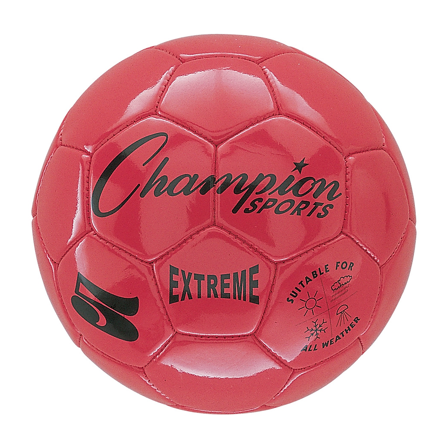 Champion Sports Extreme Soccer Ball Size 5 Red Pack of 2 (CHSEX5RD-2)