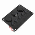 thumbnail image 1 of Boat Switch Panel, Waterproof 5 Gang Switch Plate Rocker Switch Panel 12-24V LED with Digital Voltmeter Backlit for Marine Boat RV Trailer Truck, 1 of 7