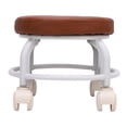 thumbnail image 2 of Tabouret Roulant Bas, Rouleau Bas Imperméable PU Marron pour Maison Bureau, 2 of 7