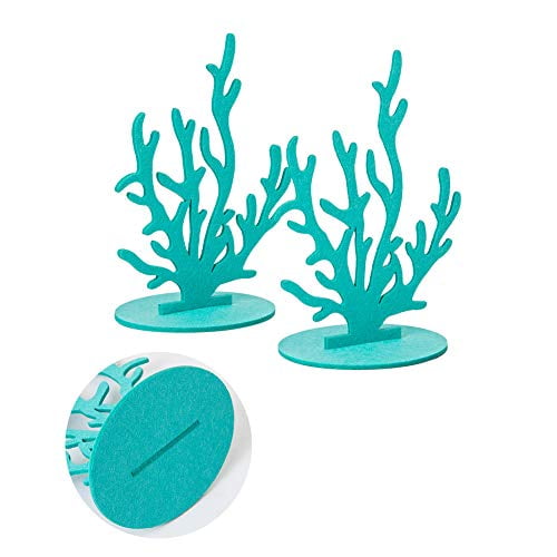 2pcs Mermaid Party Decoration Diy Felt Table Centerpiece Under The Sea Baby Shower Little Mermaid Girl Birthday Party Supplies Sunbeauty Teal Coral Walmart Com Walmart Com