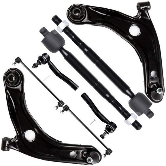 CCIYU Front Sway Bar Link Lower Control Arm Outer Inner Tie Rod End fit for Toyota Yaris 2007 2008 2009 2010 2011 2012 8pcs Suspension Kit