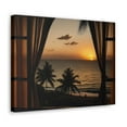 thumbnail image 5 of Beautiful View Sunset Sea Open Window Ocean Canvas Wall Art for Home Decor Ready-to-Hang, 5 of 18